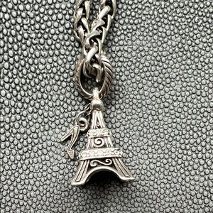 Brighton City of Love Eiffel Tower Silver Heart Charm Necklace
